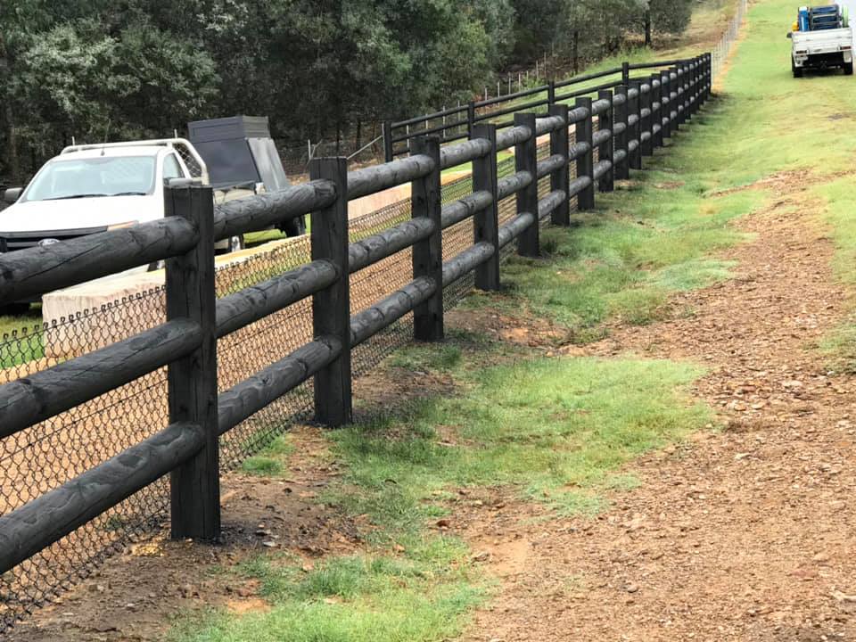 Painted Round Rail Fence